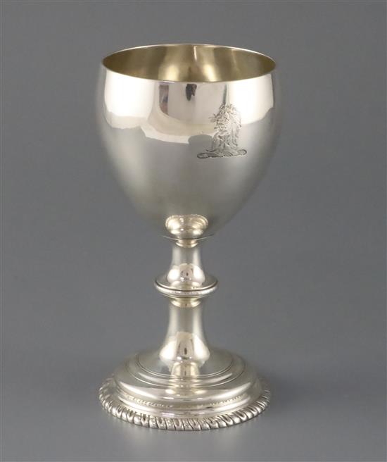 A George III silver pedestal goblet by, Aldridge & Green, 7 oz.